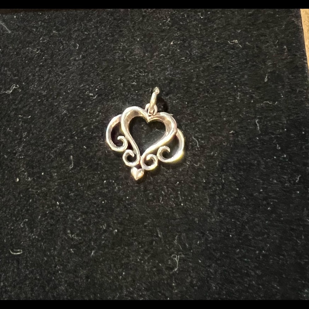 Retired ornate open heart James Avery  charm